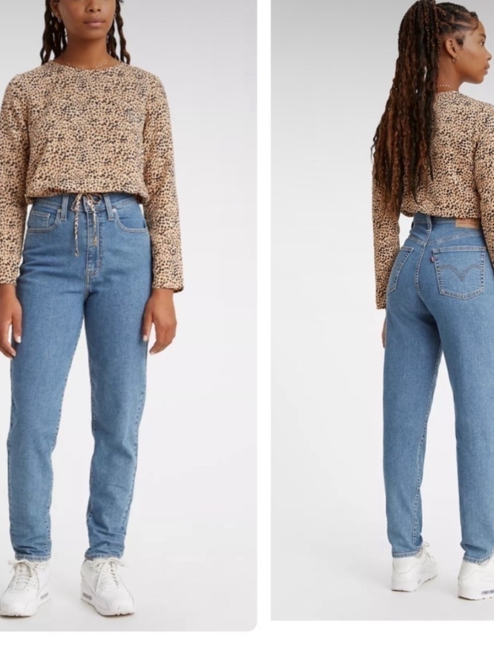 Levi's High Waisted Taper Jeans Medium Wash Mom Jean Stretch Denim Size 28